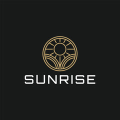 illustration vector graphic sunrise minimalist logo