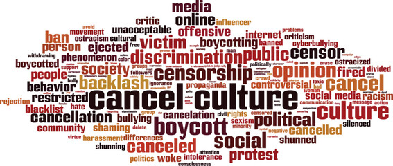 Cancel culture word cloud