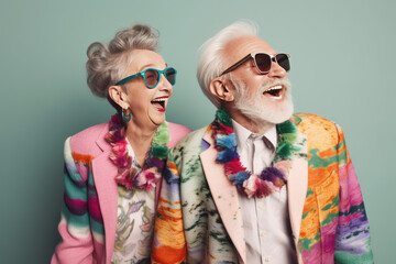 Obraz premium портрет смеющейся пожилой пары