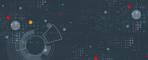 Quantum processing. Deep learning artificial intelligence. Future new technology  for business or science presentation