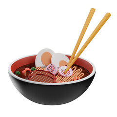 Asian Food Ramen 3D Illustration