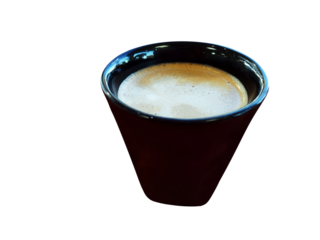 Black Cup full of tasty cappuccino 