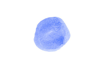 Blue spot, Blue watercolor hand painted circle shape
