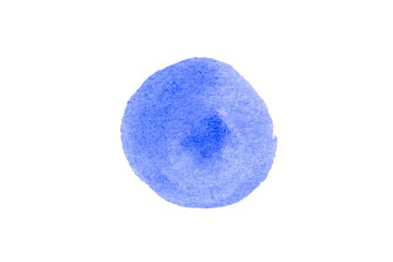 Blue spot, Blue watercolor hand painted circle shape