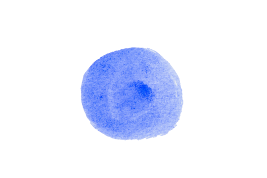 Blue spot, Blue watercolor hand painted circle shape