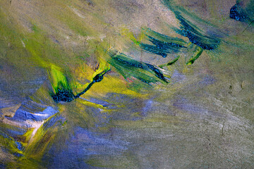 Abstract painting blue branch blended on grey background