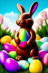 easter bunny with eggs