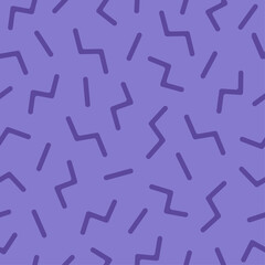 Memphis seamless pattern. Vector.
Creative minimalist style art background. Good for textile fabric. Vector illustration. Purple colors.