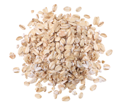 Oatmeal, transparent background, close-up
