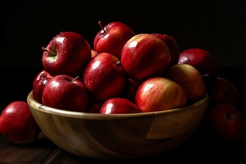 Fototapeta na wymiar red tasty apples created with generative ai tools