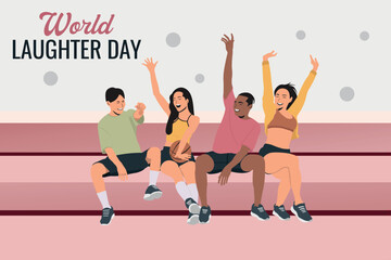 World laughter day flat vector illustration