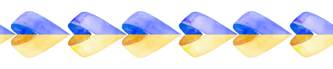 Blue and yellow - Ukraine flag colors. White background with space for text. Support for Ukraine. Stop war in Ukraine. Care, love and charity symbol. Pray for Ukraine. Say NO to war.