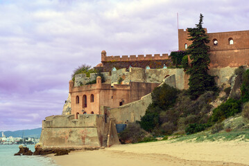 Fototapeta na wymiar Festung von São João do Arade in Ferregudo, Algarve (Portugal) 