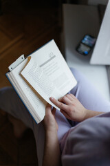person reading a book