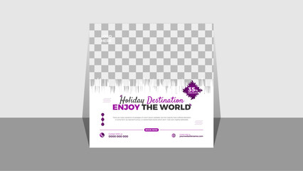 Fototapeta premium Travel holiday Destination social media post banner or square flyer design template