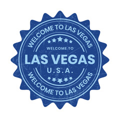 Welcome to Las Vegas, USA Sign, Badge, Stamp, Label, Sticker, Seal, Emblem, Symbol Vector Illustration With Grunge Effect or Textured, A Popular City to Visit in the United States