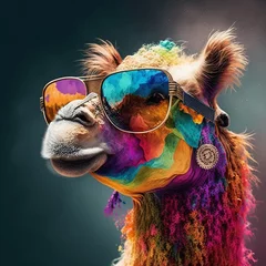 Foto op Plexiglas Fashionable camel hipster in sunglasses.. © Ivan