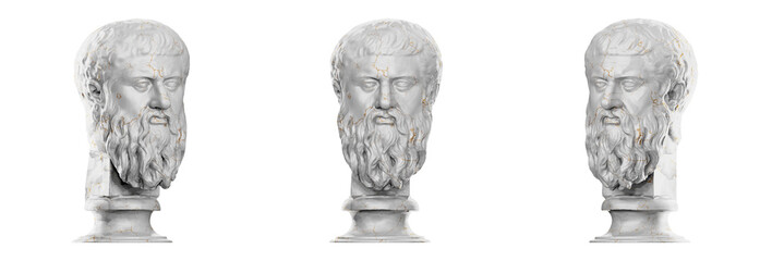 Immerse yourself in the timeless beauty of Plato's statue in stunning 3D render.