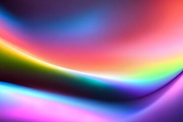 Abstract colourful curved waves in motion. Gradient design, fluid, iridescent, holographic, element for backgrounds, wallpapers, covers, ui design, banner, poster, mobile apps. generative ai
