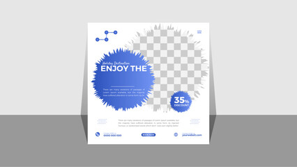 Obraz premium Travel holiday Destination social media post banner or square flyer design template