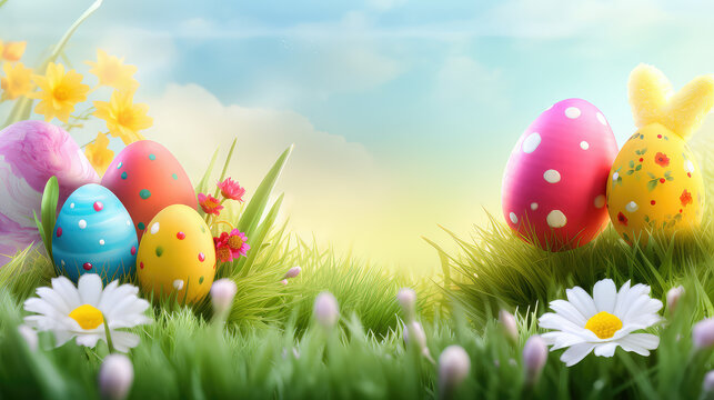 Osterhintergrund im illustrativen Stil (Generative AI)
