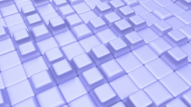 Abstract 3d render background Many abstract isometric cubes, modern computer generated 3D rendering background, Loop sequence. Simple geometric forms.