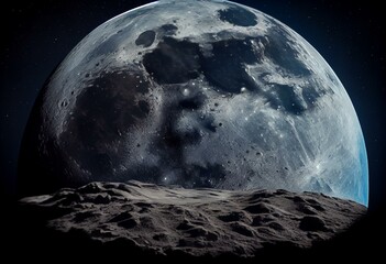 Fototapeta na wymiar planet Earth's Moon, isolated. Generative AI