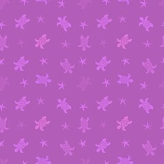 Animals cartoon seamless turtle and water ocean waves pattern for wrapping paper and linens and fabrics