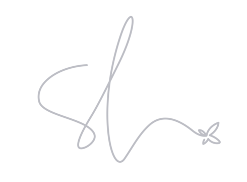 SL Signature Logo with butterfly. Handwritten monogram logo in clean monoline style.  Transparent PNG