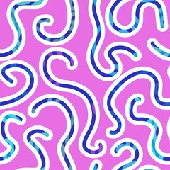 Abstract stripes doodle seamless festive ribbons pattern for wrapping paper and fabrics and linens and kids