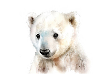 Obraz na płótnie Canvas Polar bear baby portrait. Generative AI