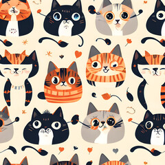 seamless pattern with cats
