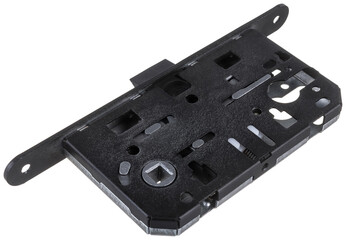 metal padlock on a white background with chrome inserts