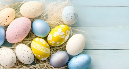 easter eggs in a basket