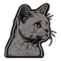 Cat Flat Icon Isolated On White Background