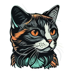 Cat Flat Icon Isolated On White Background