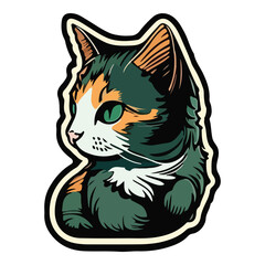 Cat Flat Icon Isolated On White Background