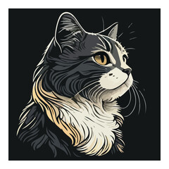 Cat Flat Icon Isolated On White Background