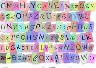 colourful alphabet of letters