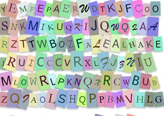 colourful alphabet of letters