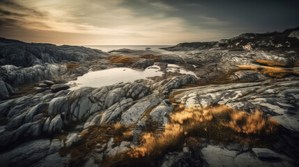 Fototapeta na wymiar Midjourney generated image of a mystical Faroe Islands panorama