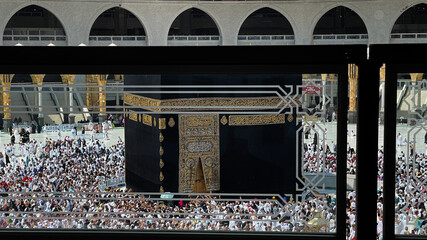 MECCA, SAUDI ARABIA - March 27 2023: The Holy Kaaba, Masjid Al Haram in Mecca. 