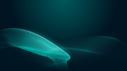 Abstract dot blue green gradient texture technology background.
