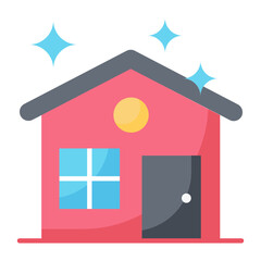 Home Clean Flat Icon