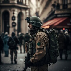 Fototapeta na wymiar Soldat in Paris