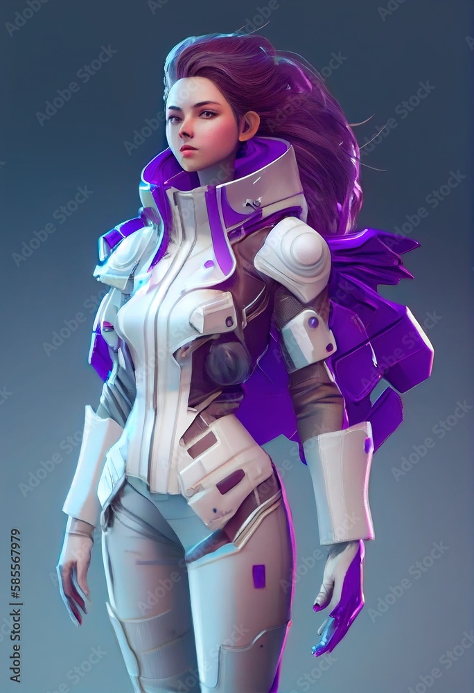 Wall mural portrait of an astronaut in a spacesuit. high-tech astronaut from the future. generative ai art.