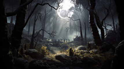 Obraz premium scary halloween background generative ai