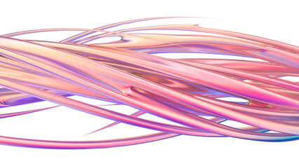 Abstract pink light 3d render holographic iridescent wave in motion colorful background