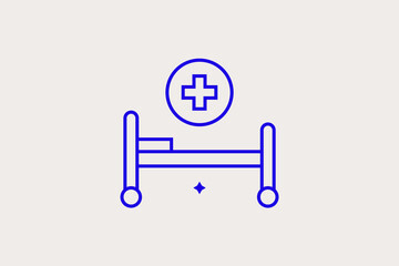 Geometric concept of hospital vector illustration in a flat style for website, mobile app, banner, ui ux, web design, business, marketing, landing, infographics, mockup,development	
