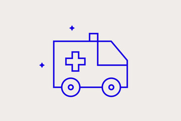 Geometric concept of ambulance vector illustration in a flat style for website, mobile app, banner, ui ux, web design, business, marketing, landing, infographics, mockup,development	
